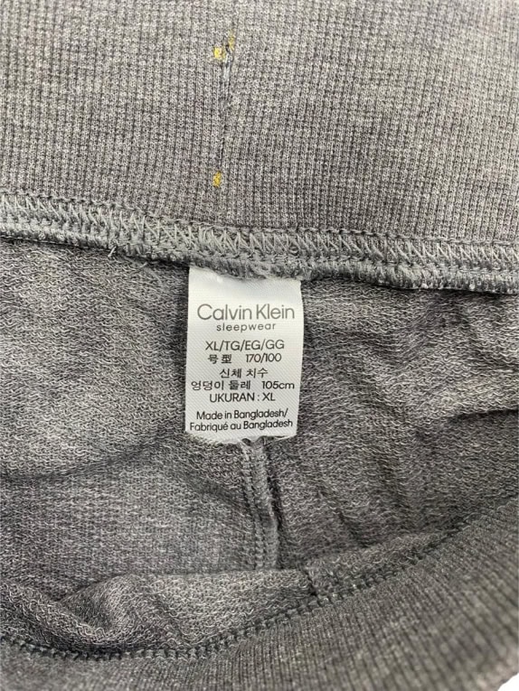 CALVIN KLEIN ΠΑΝΤΕΛΟΝΙ ΦΟΡΜΑΣ SLEEPWEAR LOGO ΓΚΡΙ ΑΝΔΡΙΚΟ XL