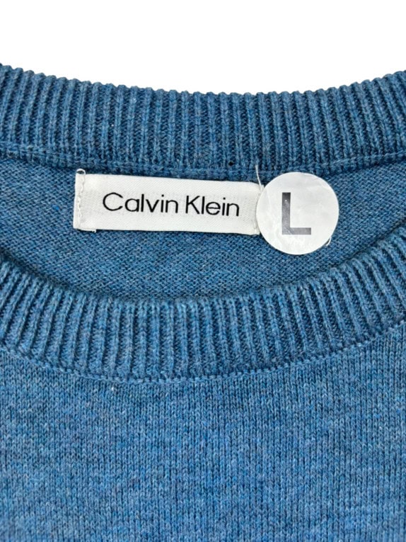 CALVIN KLEIN ΠΛΕΚΤΗ ΜΠΛΟΥΖΑ MINIMAL ΜΠΛΕ ΑΝΔΡΙΚΟ PRE OWNED L