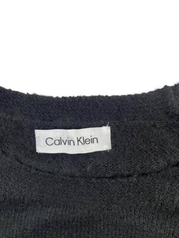 Calvin Klein Πλεκτό Πουλόβερ Casual Ριγέ Μαύρο-Μπεζ Γυναικείο L