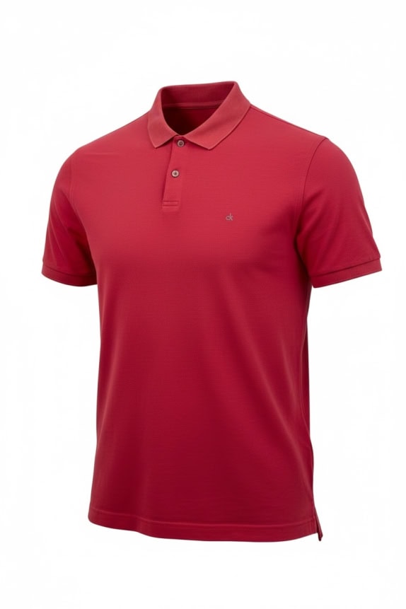 Calvin Klein Polo T-Shirt Κόκκινο Minimal Logo UNISEX M