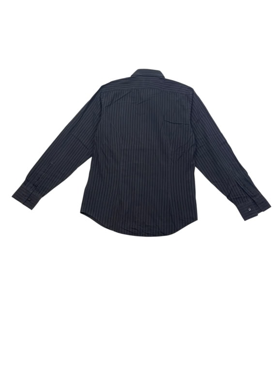 CALVIN KLEIN SHIRT SLIM FIT STRIPED BLACK MEN'S L
