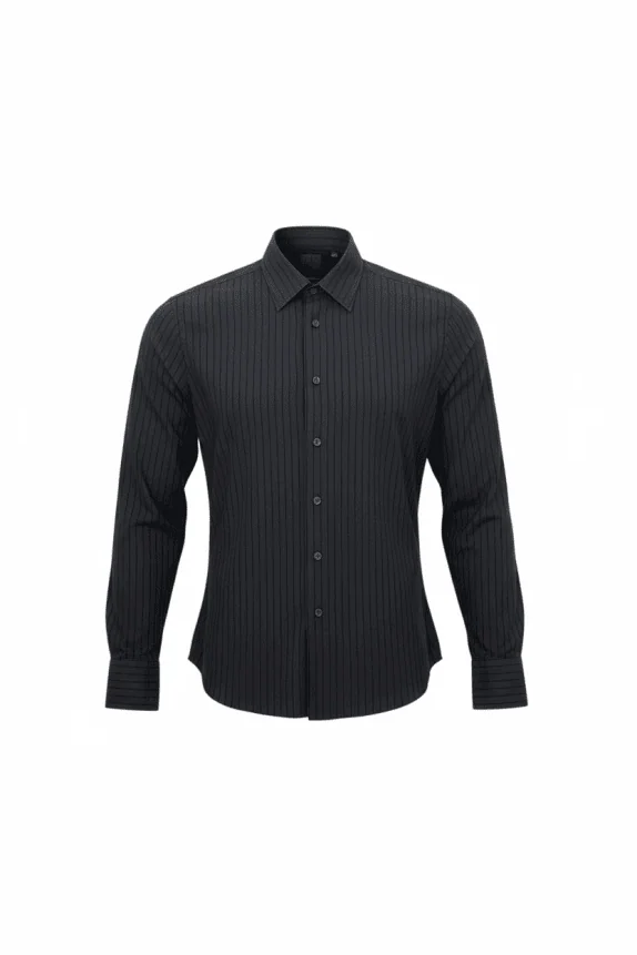 CALVIN KLEIN ΠΟΥΚΑΜΙΣΟ SLIM FIT ΡΙΓΕ ΜΑΥΡΟ ΑΝΔΡΙΚΟ L