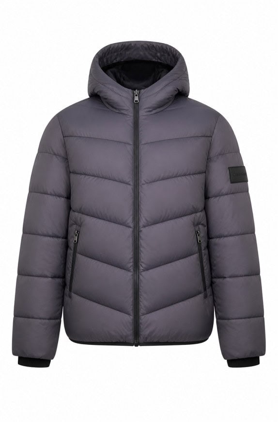 CALVIN KLEIN GIACCA PUFFER MINIMAL GRIGIO UOMO PRE OWNED L