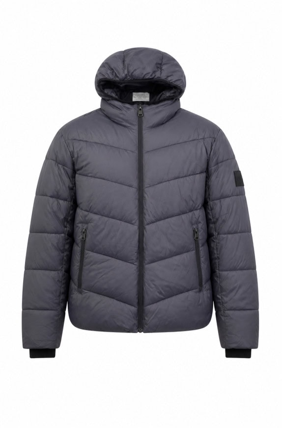 CALVIN KLEIN PUFFER JACKET MINIMAL GREY MEN PRE OWNED M