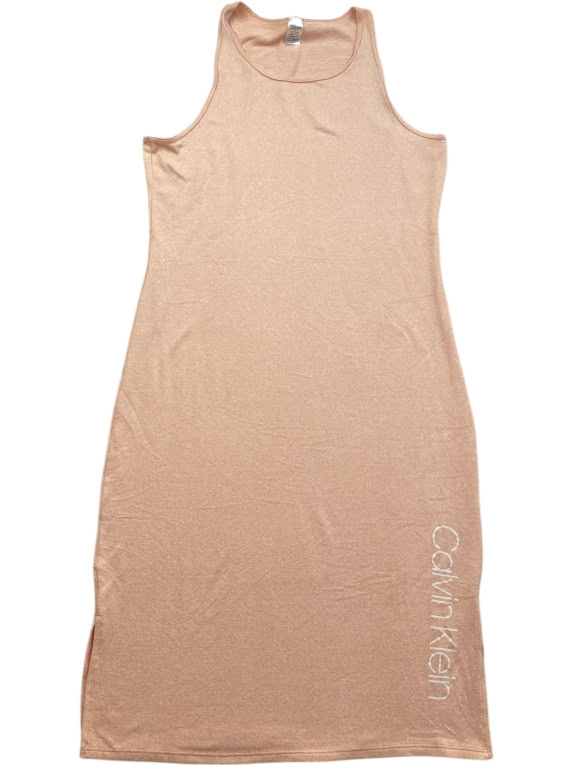 Calvin Klein Sleepwear Φόρεμα Νυχτικό Ροζ-Μπεζ Γυναικείο L