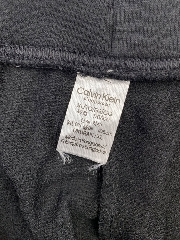 CALVIN KLEIN Sleepwear Φόρμα Παντελόνι Minimal Logo Μαύρη Ανδρική XL