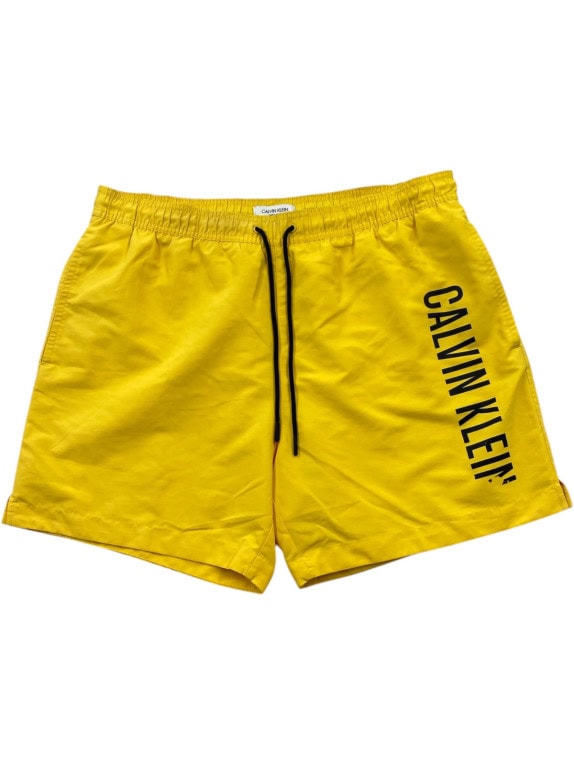 CALVIN KLEIN SWIMWEAR BERMUDA SHORTS SPORTY GIALLO UOMO PRE OWNED L