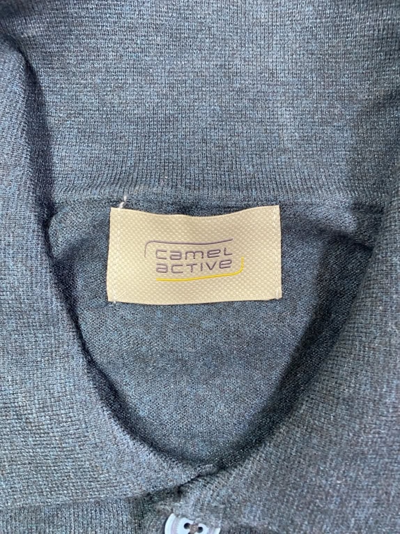 Camel Active Μπλε Σκούρο Πλεκτό Polo Ανδρικό XL