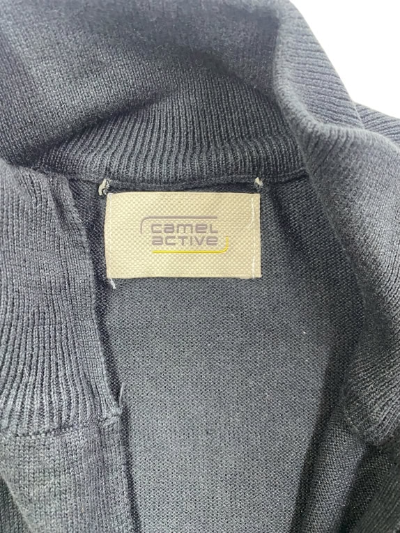 Camel Active Cardigan lavorato a maglia nero con cerniera da uomo XXL