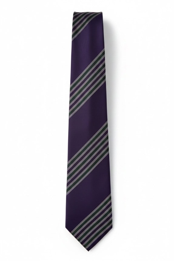 CAMERUCCI NECKTIE CLASSIC STRIPED PURPLE MENS PRE OWNED