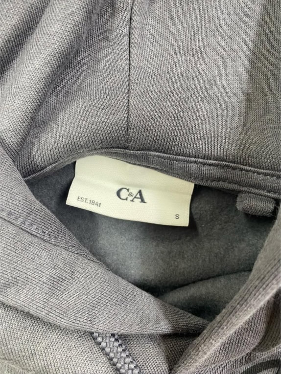 C&A ΦΟΥΤΕΡ ΜΕ ΚΟΥΚΟΥΛΑ TRUE DENIM LOGO ΓΚΡΙ ΑΝΔΡΙΚΟ S