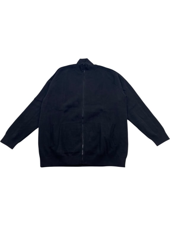 C&A Cardigan in maglia casual con zip nero da uomo 3XL