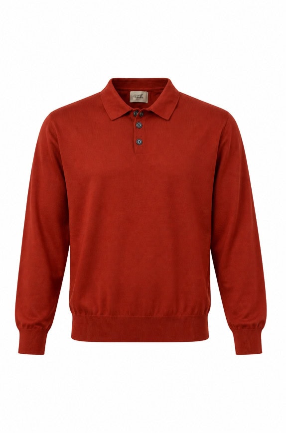 CAMEL ACTIVE POLO COLLAR PULLOVER RED MEN PRE OWNED M