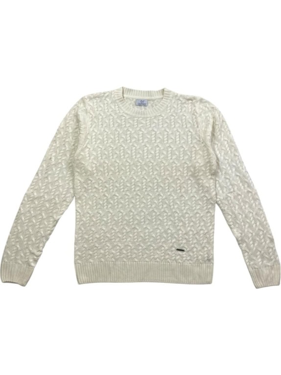 CAPORICCIO CABLE KNIT JUMPER OFF-WHITE MENS L