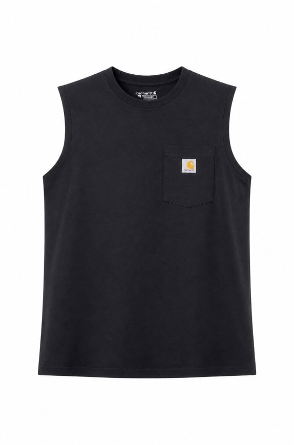 CARHARTT SLEEVELESS T SHIRT MINIMAL BLACK MEN PRE OWNED L