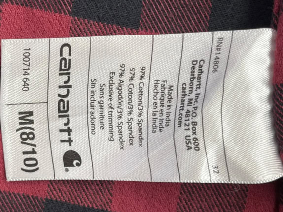 CARHARTT CAMICIA FLANELLA WORKWEAR ROSSO DONNA PRE OWNED M