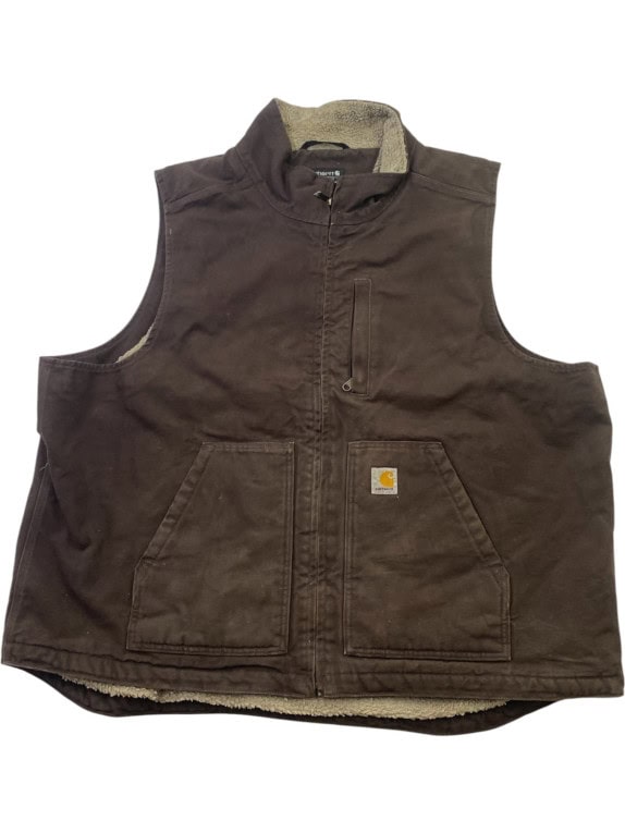 2005 CARHARTT GILET WORKWEAR MARRONE UOMO PRE OWNED 2XL