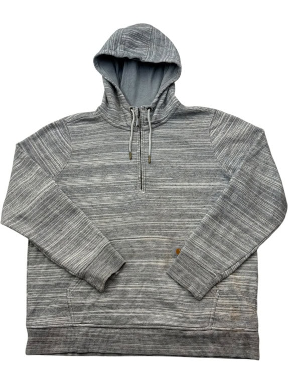 CARHARTT FELPA CON CAPPUCCIO MEZZA ZIP WORKWEAR GRIGIO UOMO PRE OWNED L
