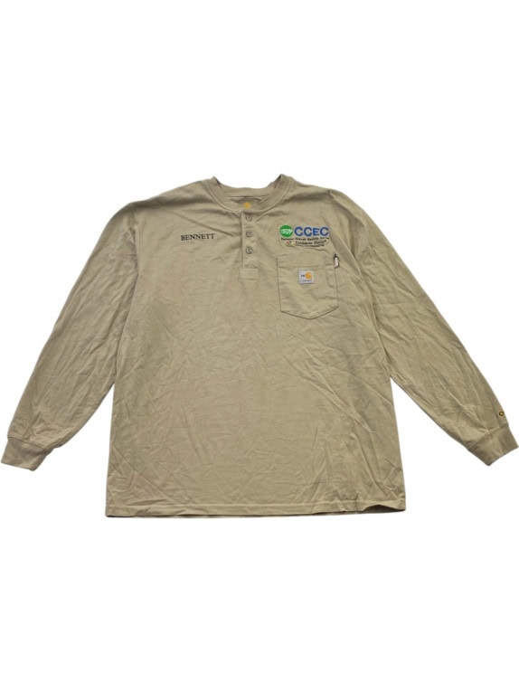 CARHARTT MAGLIA HENLEY MANICHE LUNGHE WORKWEAR BEIGE UOMO PRE OWNED L