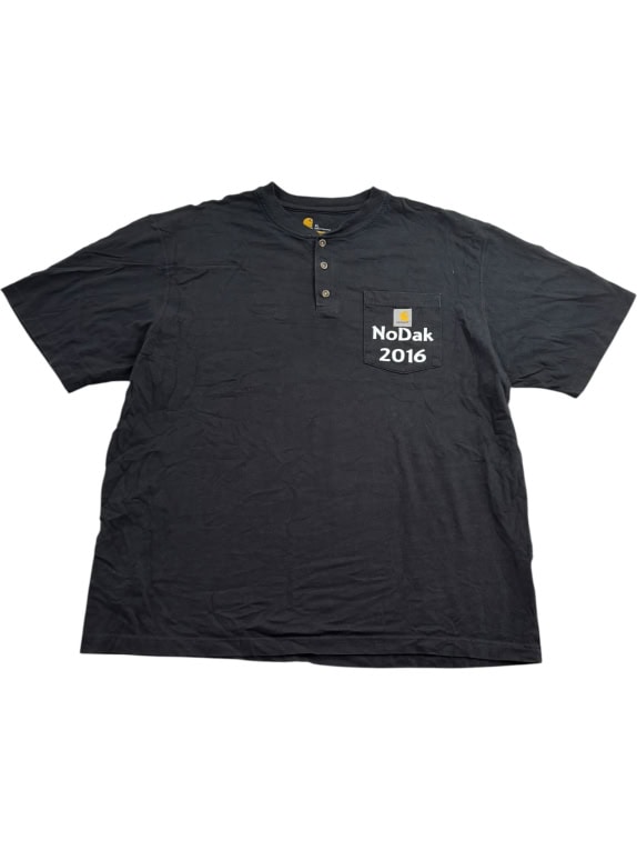 CARHARTT HENLEY T-SHIRT CON LOGO NERO UNISEX XL
