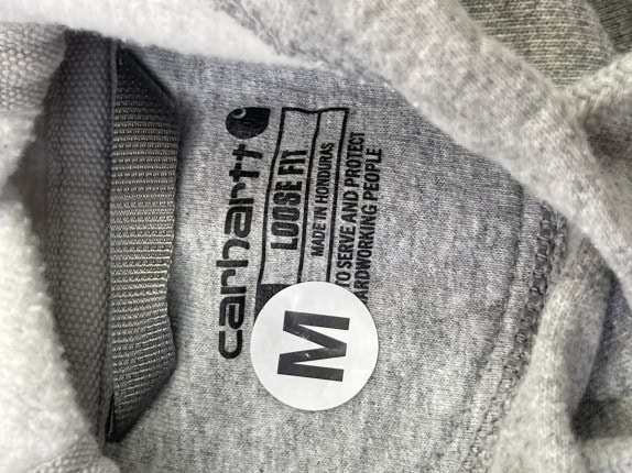 CARHARTT HOODIE MINIMAL GREY MENS PRE OWNED M