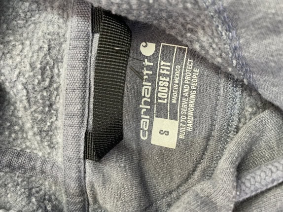 CARHARTT HOODIE OVERSIZED GREY UNISEX PRE OWNED S