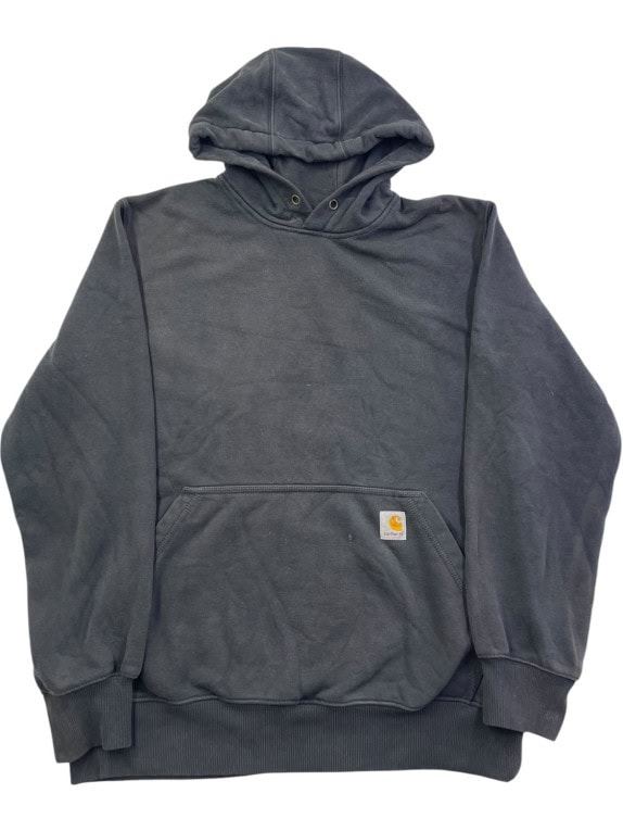 CARHARTT FELPA CON CAPPUCCIO WORKWEAR NERO SBIADITO UOMO PRE OWNED M