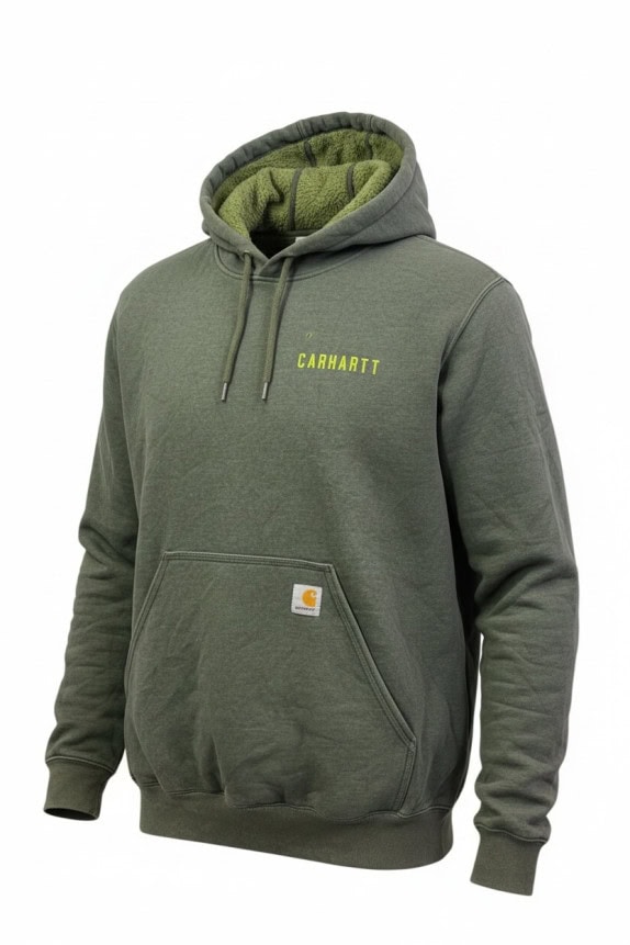 CARHARTT HOODIE WORKWEAR OLIVE MENS PRE OWNED S