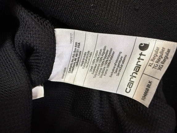 2010 CARHARTT FELPA CON CAPPUCCIO WORKWEAR NERA UOMO PRE OWNED XL