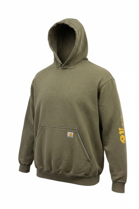 CARHARTT FELPA CON CAPPUCCIO WORKWEAR OLIVE UOMO PRE OWNED XL