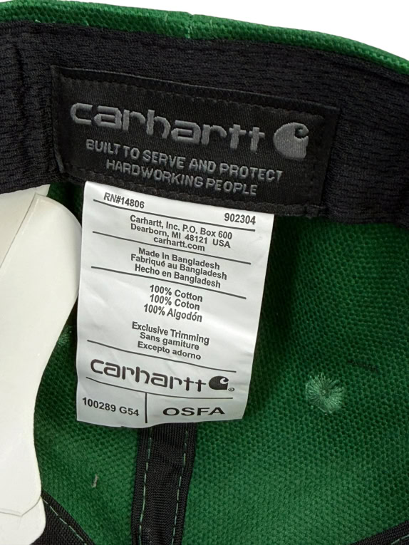 CARHARTT ΚΑΠΕΛΟ JOCKEY ΔΕΡΜΑΤΙΝΟ ΛΟΓΟΤΥΠΟ ΠΡΑΣΙΝΟ UNISEX ONE SIZE