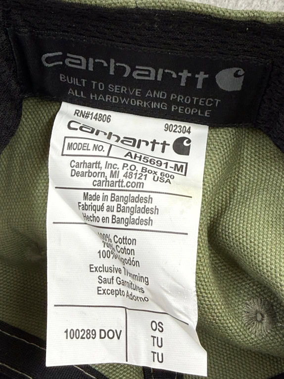 CARHARTT ΚΑΠΕΛΟ JOCKEY VINTAGE STYLE LEATHER LOGO PATCH ΓΚΡΙ UNISEX ONE SIZE