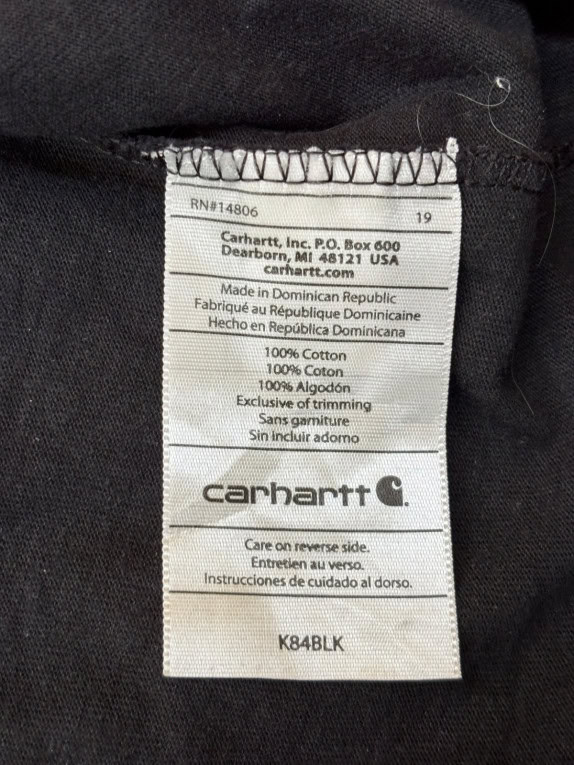 CARHARTT ΚΟΝΤΟΜΑΝΙΚΟ HENLEY WORKWEAR ΜΑΥΡΟ ΑΝΤΡΙΚΟ PRE OWNED XL