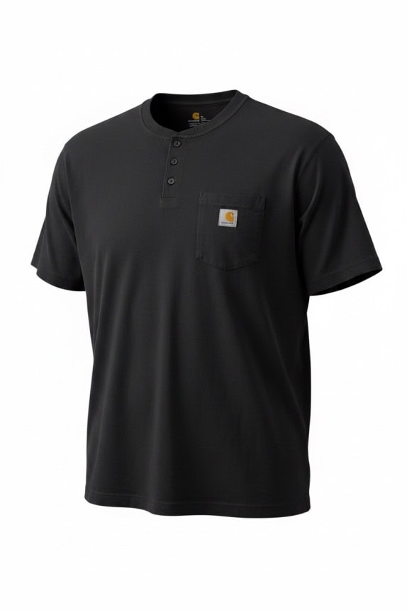CARHARTT ΚΟΝΤΟΜΑΝΙΚΟ HENLEY WORKWEAR ΜΑΥΡΟ ΑΝΤΡΙΚΟ PRE OWNED XL