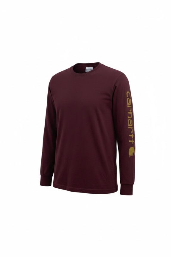CARHARTT LONGSLEEVE T SHIRT WORKWEAR BURGUNDY MENS PRE OWNED M
