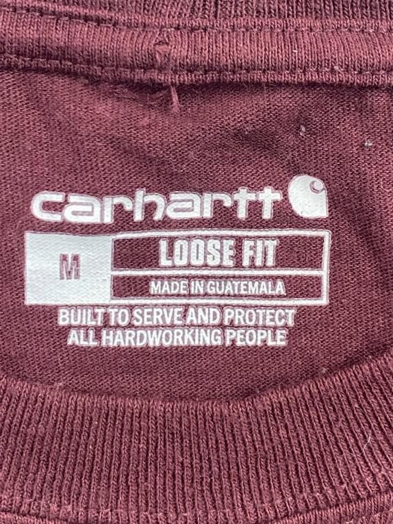 CARHARTT LONGSLEEVE T SHIRT WORKWEAR BURGUNDY ΑΝΤΡΙΚΟ PRE OWNED M