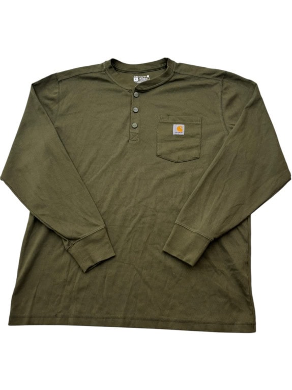 CARHARTT MAGLIA HENLEY WORKWEAR OLIVE UOMO PRE OWNED XL
