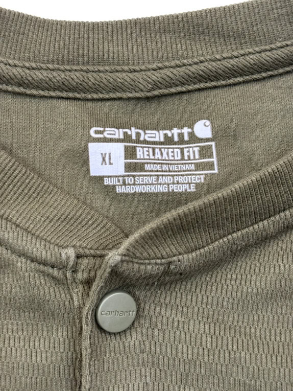 CARHARTT MAGLIA HENLEY WORKWEAR OLIVE UOMO PRE OWNED XL