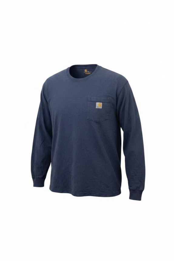 CARHARTT MAGLIA A MANICHE LUNGHE WORKWEAR FADED NAVY UOMO PRE OWNED XL