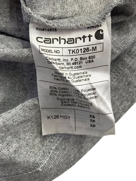 CARHARTT MAGLIA MANICA LUNGA WORKWEAR GRIGIO UOMO PRE OWNED XS