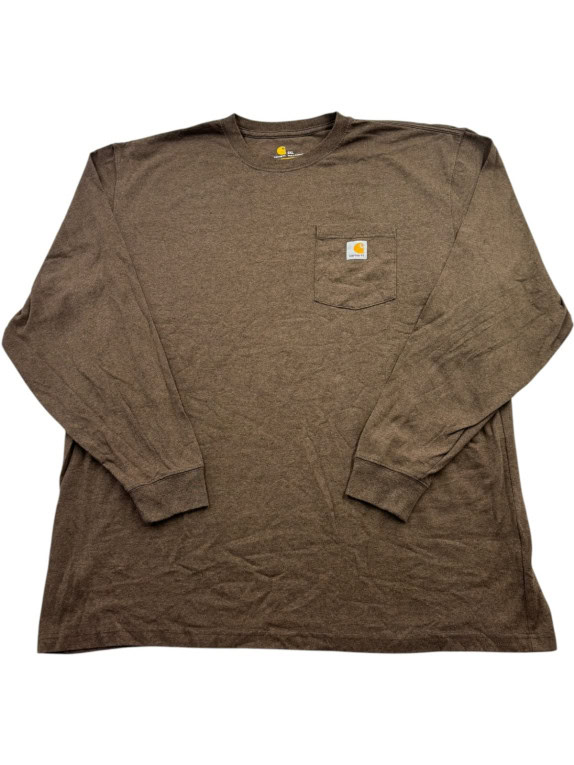 CARHARTT LONG SLEEVE T SHIRT WORKWEAR BROWN MEN PRE OWNED XXL