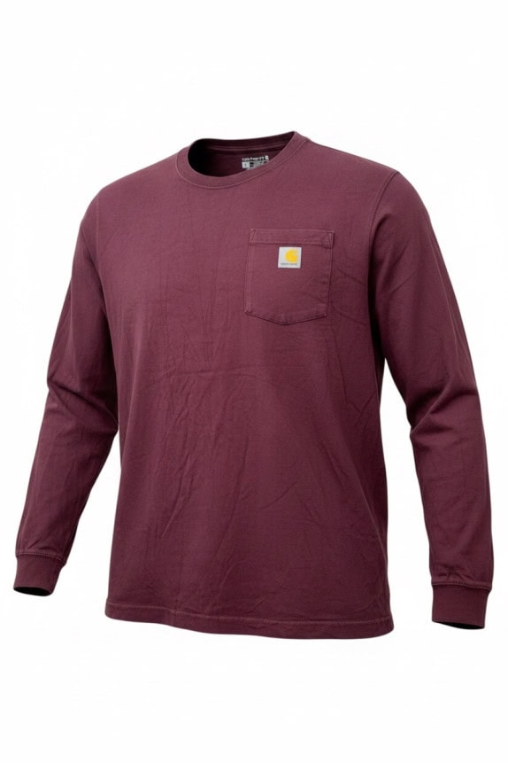 CARHARTT MAGLIA A MANICHE LUNGHE WORKWEAR BORDEAUX UOMO PRE OWNED L