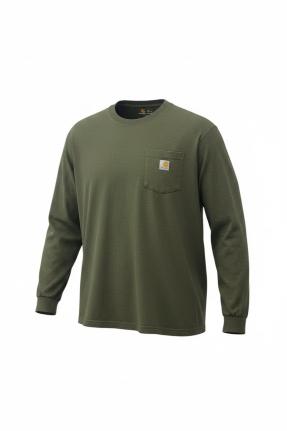 CARHARTT MAGLIA A MANICHE LUNGHE WORKWEAR OLIVE UOMO PRE OWNED XXL