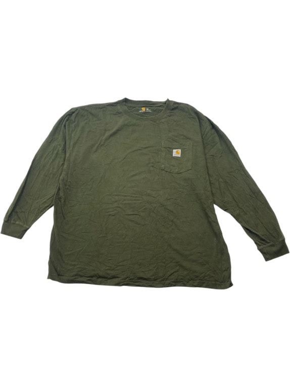 CARHARTT LONG SLEEVE TEE WORKWEAR OLIVE MENS PRE OWNED XXL