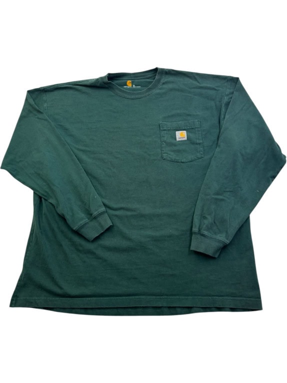 CARHARTT ΜΑΚΡΥΜΑΝΙΚΗ ΜΠΛΟΥΖΑ WORKWEAR ΣΚΟΥΡΟ ΠΡΑΣΙΝΟ ΑΝΤΡΙΚΟ PRE OWNED XL