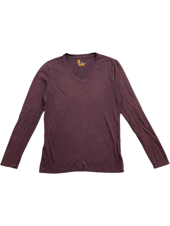 Carhartt Μακρυμάνικο T-Shirt V-Neck Μπορντό Relaxed Fit