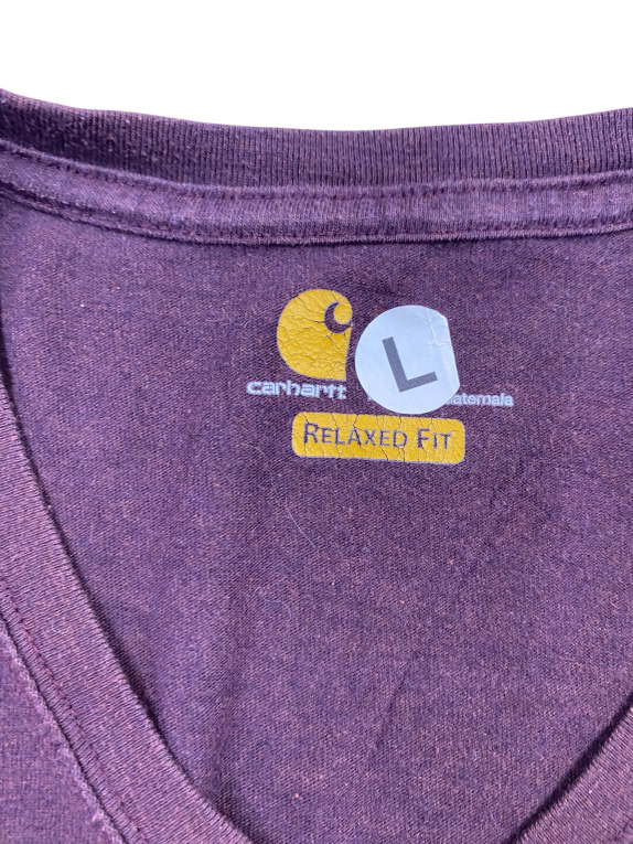 Carhartt Μακρυμάνικο T-Shirt V-Neck Μπορντό Relaxed Fit
