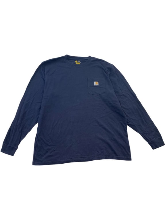 CARHARTT T SHIRT A MANICHE LUNGHE WORKWEAR NAVY UOMO PRE OWNED XXL