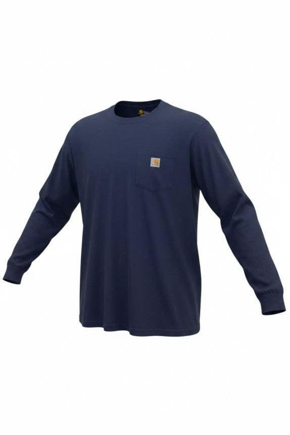 CARHARTT T SHIRT A MANICHE LUNGHE WORKWEAR NAVY UOMO PRE OWNED XXL