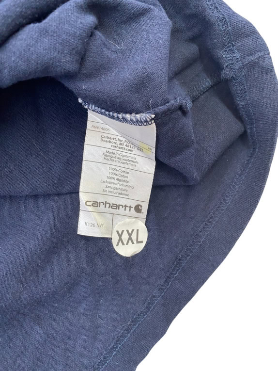 CARHARTT T SHIRT A MANICHE LUNGHE WORKWEAR NAVY UOMO PRE OWNED XXL